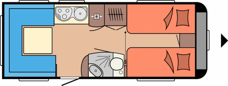 Grundriss Tag Hobby De Luxe 540 UL vollaut Mover Dachmarkise