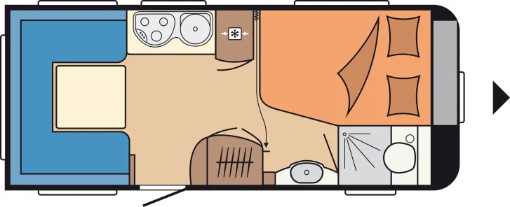 Grundriss Tag Hobby Excellent 495 UFe Mover*1.500 kg*Markise