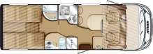 Grundriss Tag Hymer B-Klasse 678 Fiat Ducato Heavy, 177 PS