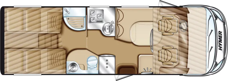 Grundriss Tag Hymer B-Klasse 678 Fiat Ducato Heavy, 177 PS