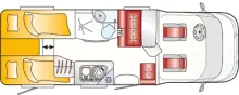 Grundriss Tag LMC Breezer V 646 G Solar, Dachklima, AHK