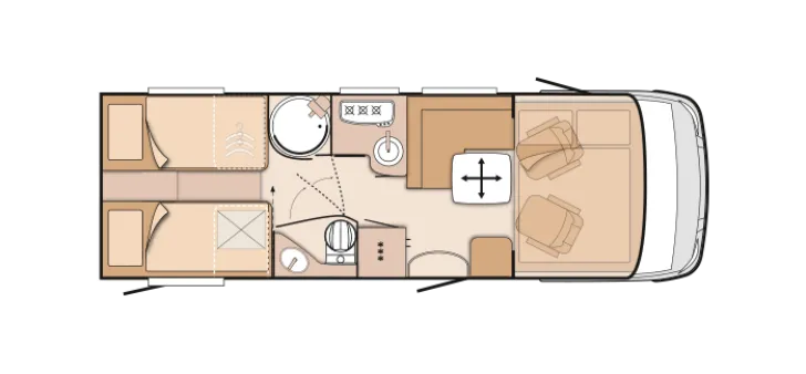 Grundriss Tag Knaus Sky i 700 LEG Automatik,Wechselrichter,SAT