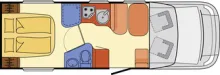 Grundriss Tag Dethleffs Advantage T 7051 DBM gepflegt+reisefertig! 150PS*