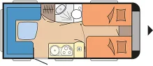 Grundriss Tag Hobby Prestige 495 UL Dachmarkise vollelektr Mover