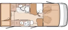 Grundriss Tag Knaus Van I 580 MK Kommissionsverkauf