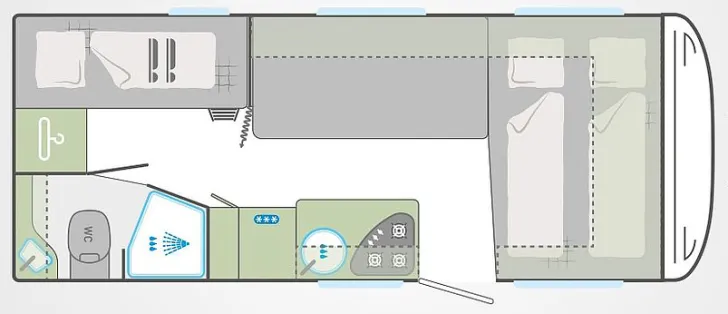 Grundriss Nacht Weinsberg CaraTwo 500 QDK
