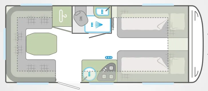 Grundriss Tag Weinsberg CaraOne 480 EU