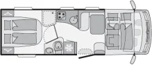 Grundriss Tag Dethleffs Esprit I 7150-2 ALDE / Solar / SAT / Hubstützenanlage