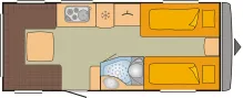 Grundriss Tag Bürstner Averso 540 TL -Mover, Einzelbetten/Therme