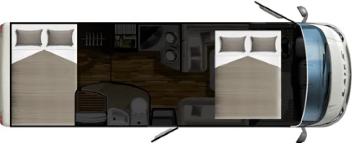 Grundriss Nacht Laika Ecovip 710 SAT -Anlage + TV
