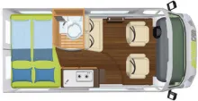 Grundriss Tag Hymer Camper Van Ayers Rock - sehr gepflegt, wenige KM -