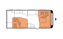 Grundriss Nacht Hobby Prestige 560 WFU Dachklimaanlage
