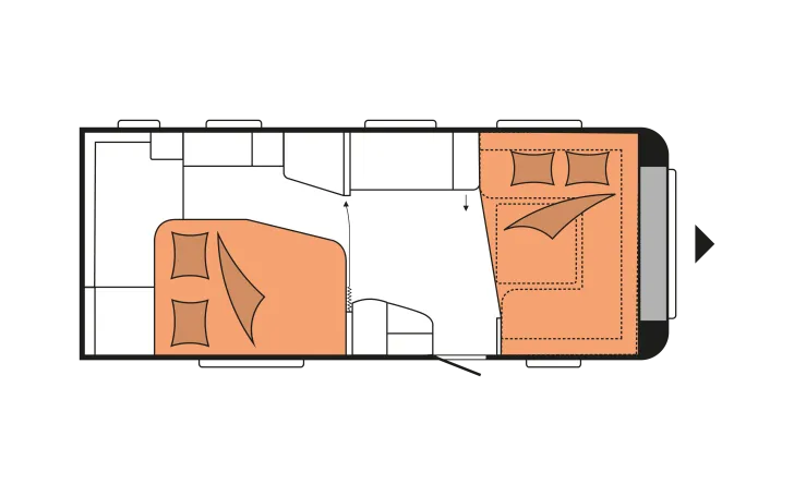 Grundriss Nacht Hobby Prestige 560 WFU Dachklimaanlage