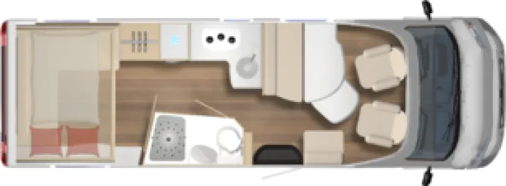Grundriss Tag Bürstner Lyseo TD 744 Außergewöhnlicher Grundriss!