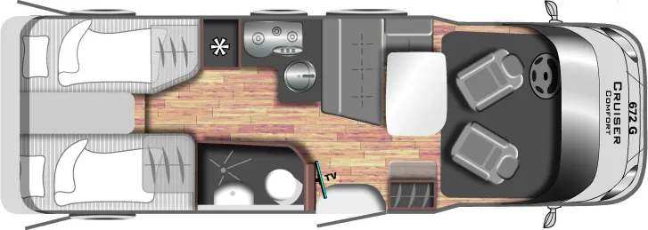 Grundriss Tag LMC Cruiser T 672 G Comfortline