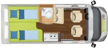 Grundriss Tag Hymer Camper Van Yosemite Aufstelldach & Automatik