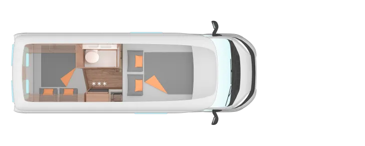 Grundriss Nacht Weinsberg CaraBus 600 MQH