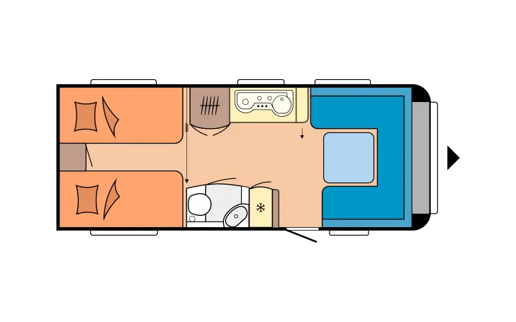 Grundriss Tag Hobby Excellent 560 LU autom. Sat*Mover*Fahrradträger