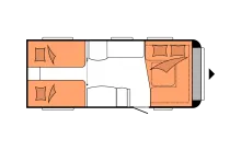 Grundriss Nacht Hobby Excellent 560 LU autom. Sat*Mover*Fahrradträger