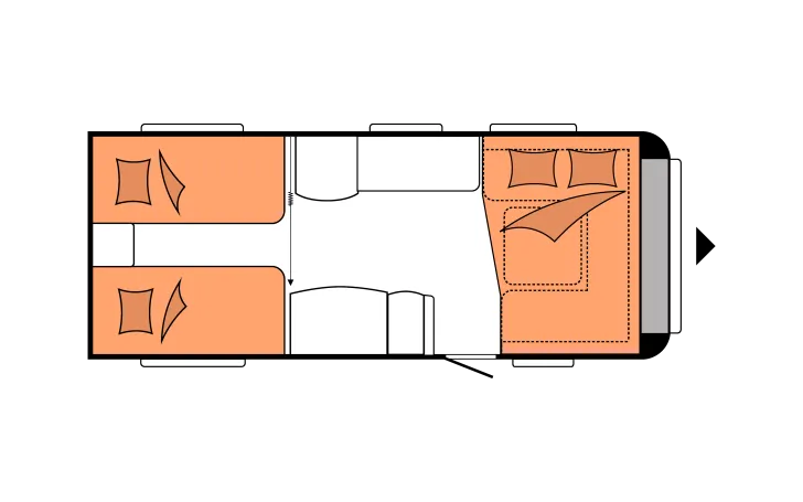 Grundriss Nacht Hobby Excellent 560 LU autom. Sat*Mover*Fahrradträger