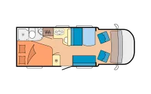 Grundriss Tag Hobby Optima De Luxe T65 FL Automatik, TV, Luftfederung