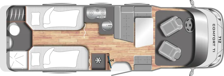 Grundriss Tag LMC Cruiser T 712 Comfortline Top Ausstattung / 1.Hand