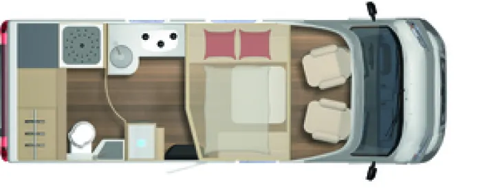 Grundriss Nacht Bürstner Lyseo TD 680 G Navigation/Rückfahrkamera