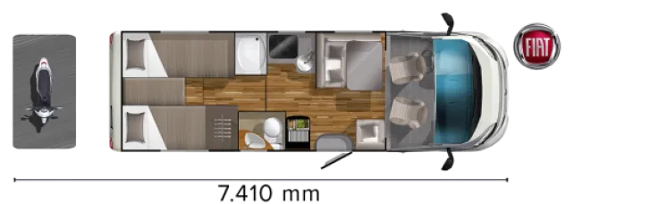 Grundriss Tag Laika Kosmo 509 Markise,TV+SAT,Hubbett