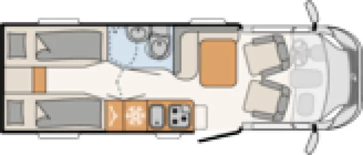 Grundriss Tag Dethleffs Globebus T 6 160 PS / Automatik, G9083