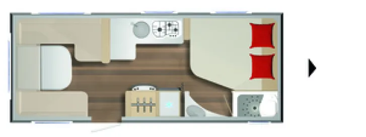 Grundriss Tag Bürstner Averso 590 TS Mover/Klima/Fußbodenheizung