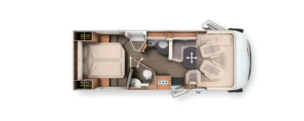 Tagesgrundriss Carthago c-tourer I 150 QB Comfort