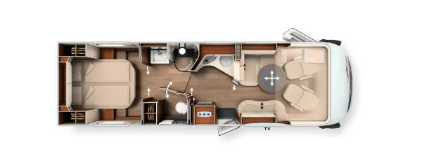 Tagesgrundriss Carthago chic e-line I 64 XL QB