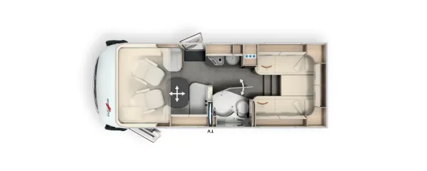 Tagesgrundriss Malibu I 430 LE