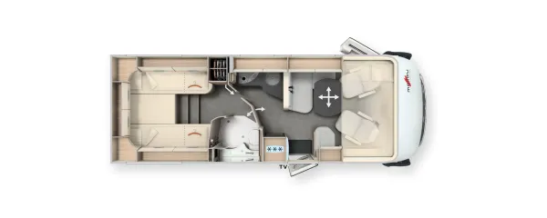 Tagesgrundriss Malibu I 460 LE