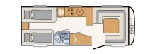 Grundriss Tag Dethleffs Beduin Scandinavia 650 RE Backofen