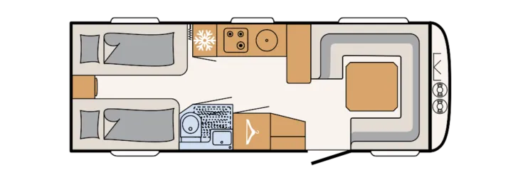 Grundriss Tag Dethleffs Beduin Scandinavia 650 RE Backofen