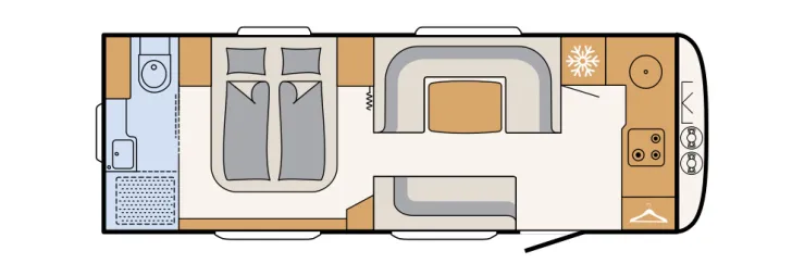 Grundriss Tag Dethleffs Beduin Scandinavia 690 BQT Caravan Wochen! Gratis Vorzelt