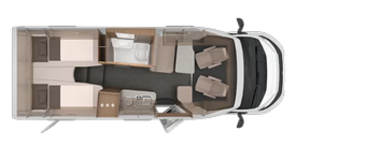 Grundriss Nacht Knaus Van TI 650 MEG VANSATION sehr gepflegt