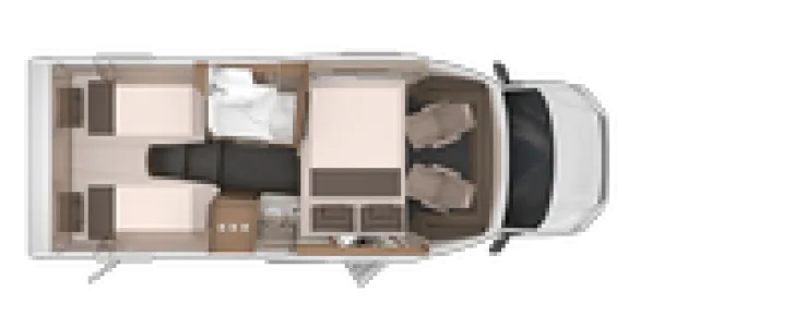 Grundriss Nacht Knaus VAN WAVE 640 MEG MAN