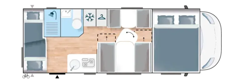 Grundriss Tag Challenger Alkoven C256 Start Edition Automatik, Solar, SAT-TV