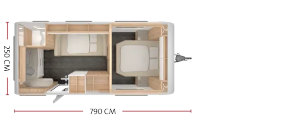 Tagesgrundriss Tabbert Vivaldi 550 DF 2,5