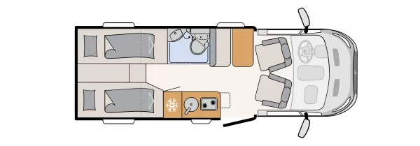 Tagesgrundriss Dethleffs Globebus Go T 45