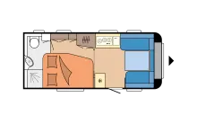 Grundriss Tag Hobby De Luxe 495 WFB Modell 2025 / 1800 Kg Achse