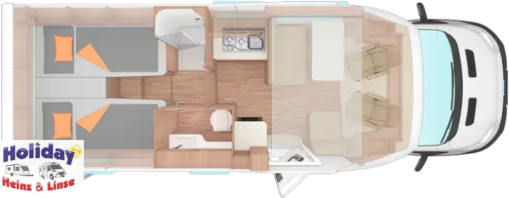 Grundriss Tag Weinsberg CaraSuite 700 MEG Automatik, 155 PS