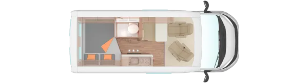 Tagesgrundriss Weinsberg CaraBus 540 MQ Tagesgrundriss Weinsberg CaraBus 540 MQ