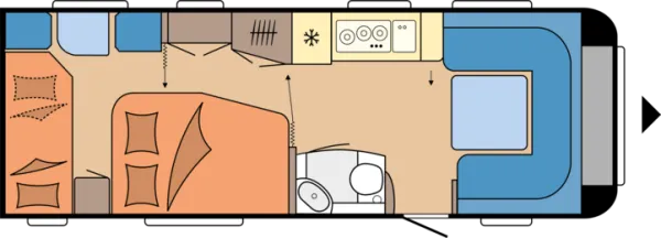 Tagesgrundriss Hobby Prestige 650 KFU