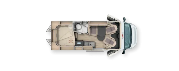 Tagesgrundriss Malibu Van Diversity 600 DB K