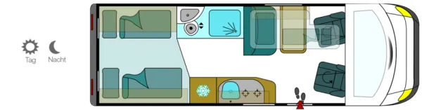 Tagesgrundriss Megamobil MEGA RE-AKTIV 680