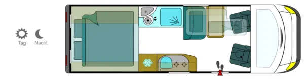 Tagesgrundriss Megamobil MEGA RE-AKTIV 700