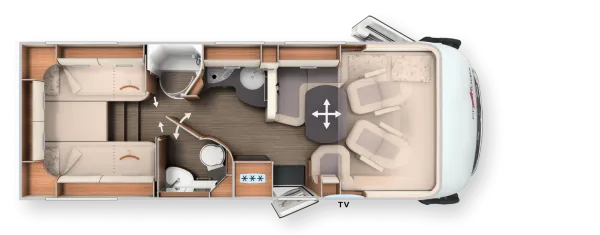 Tagesgrundriss Carthago c-tourer I 149 LE Comfort